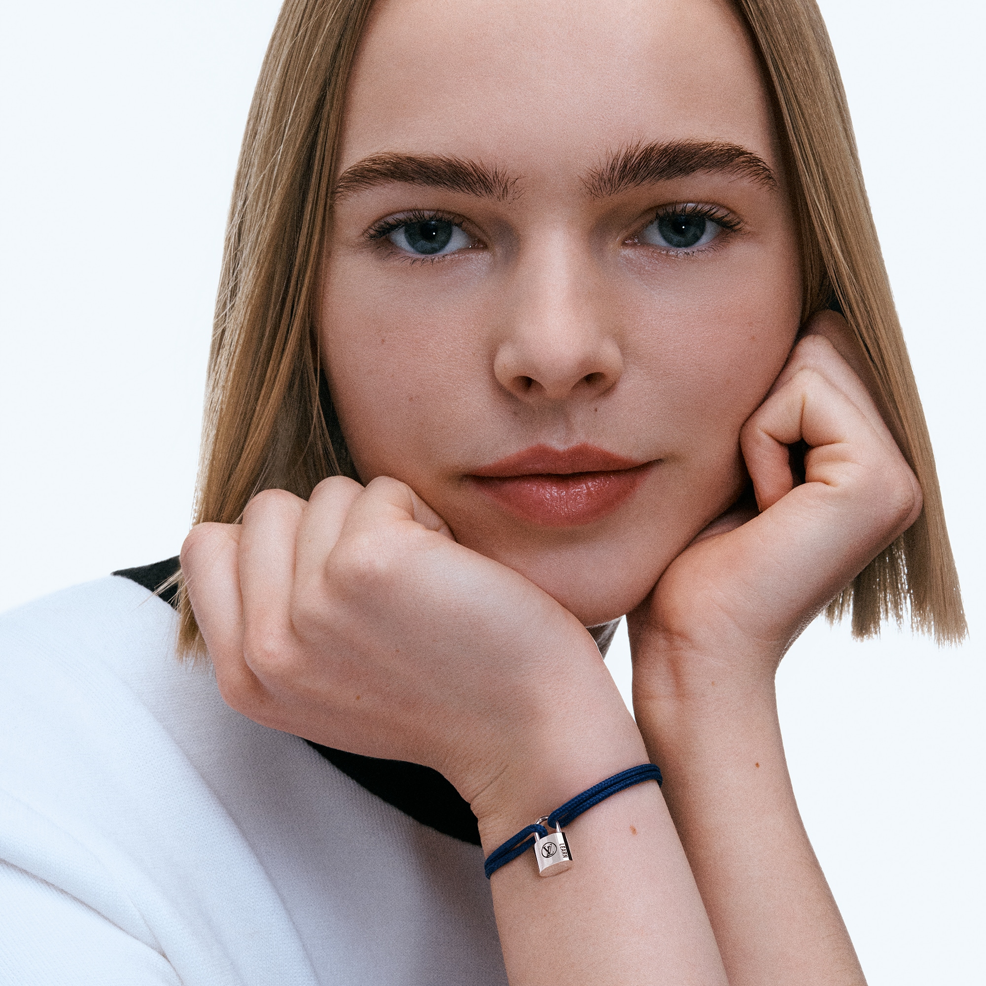 Silver Lockit Bracelet, Sterling Silver Black Laquered and Blue